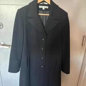 Larry Levine Elegant Black Trench Coat